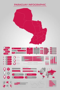 İş Bilgileri ile PARAGUAY Harita Şablonu