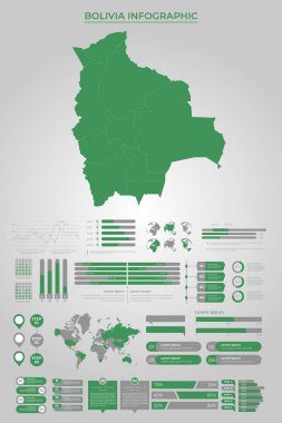 BOLIVIA Map Template with Business Infographic Elements clipart