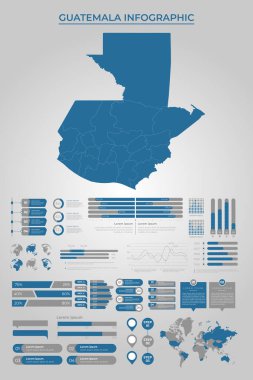 GUATEMALA Map Template with Business Infographic Elements clipart