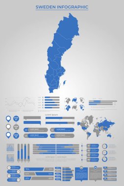 İş Bilgileri ile SwEDEN Harita Şablonu