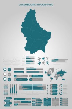 İş Bilgileri ile LUXEMBOURG Harita Şablonu