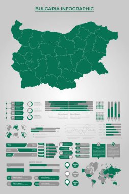 İş Bilgileri ile BulLGARIA Harita Şablonu