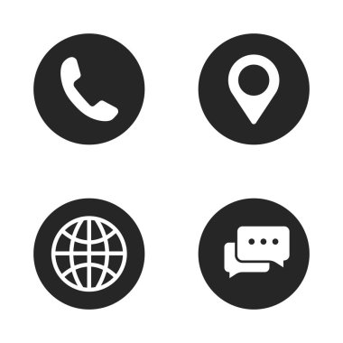 Mobil, Konum, Web Sitesi ve Mesajlaşma Elementleri ile İş Konsepti