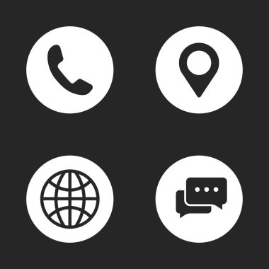 Mobil, Konum, Web Sitesi ve Mesajlaşma Elementleri ile İş Konsepti