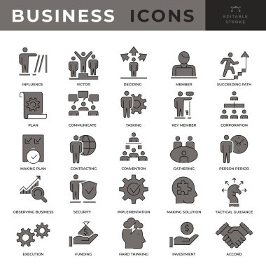 Düzenlenebilir Vuruşu Olan Çoklu İş Simgeleri