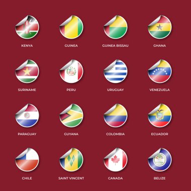 Etiket Şekilli Ulusal Bayraklar