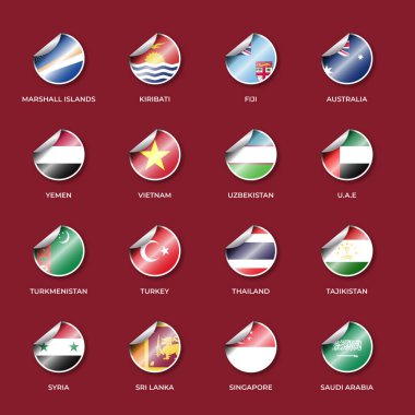 Etiket Şekilli Ulusal Bayraklar