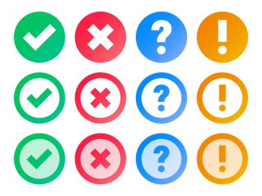 İşaretleme, Çapraz Şekil, Soru İşareti ve Ünlem Sembolleri