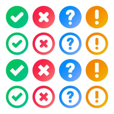 İşaretleme, Çapraz Şekil, Soru İşareti ve Ünlem Sembolleri