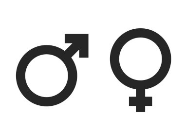 Ayrılmış Arkaplanda Erkek ve Kadın Sembolleri İzole Edildi