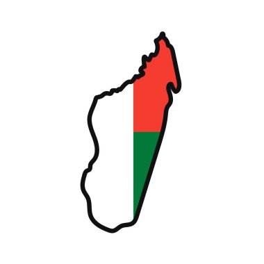 Vücudunda bayrak olan MADAGASCAR Haritası