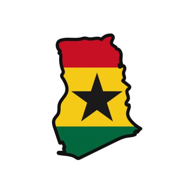 GHANA Map with flag in body clipart