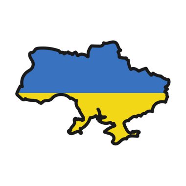 Vücudunda bayrak olan UKRAINE Haritası