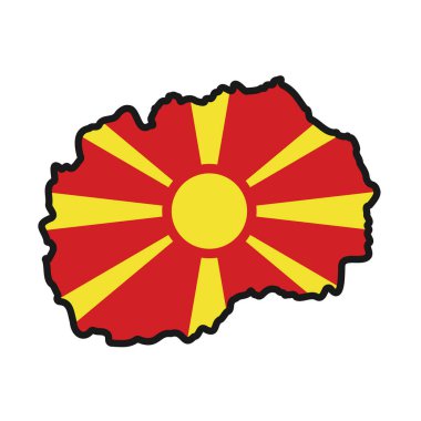 Vücudunda bayrak olan MACEDONIA Haritası