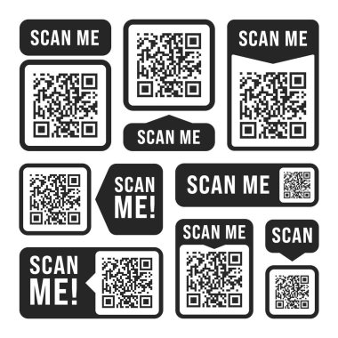 QR Kodu Beyaz Arkaplanda Ayrı Kullanılmaya Hazır