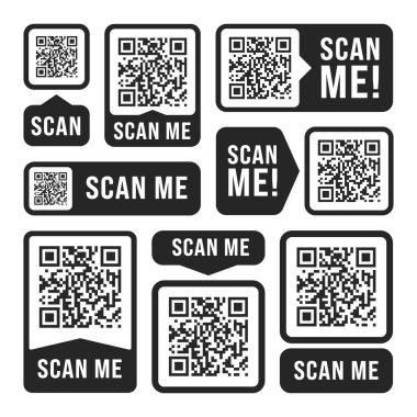 QR Kodu Beyaz Arkaplanda Ayrı Kullanılmaya Hazır