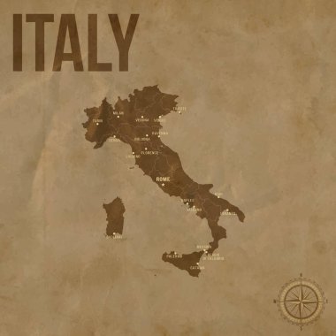 Bölgesel Sınırlar ve Büyük Şehirler Konumları ile Klasik itlik Haritası