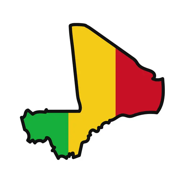 Vücudunda bayrak olan MALI Haritası