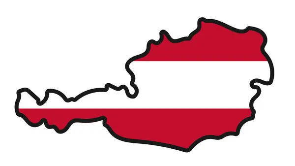 Vücudunda bayrak olan AUSTRIA Haritası