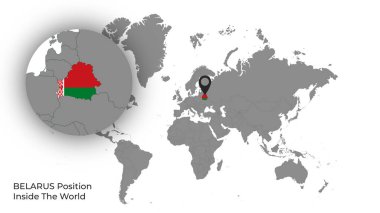 BELARUS Haritada Bayrakla Dünya İçinde Konum