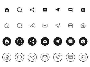 Beyaz Arkaplanda İzole Edilmiş İletişim ve İş Kartı Simgeleri