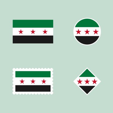 Syrian Arab Republic Identitiy with Syrian Flag clipart