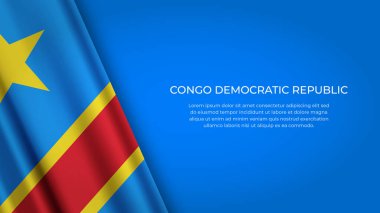 Kongo Özgün Renkli DEMOKRATİK REPUBLIC Bayrağı