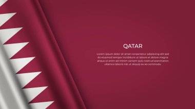 QATAR Flag with Original color clipart