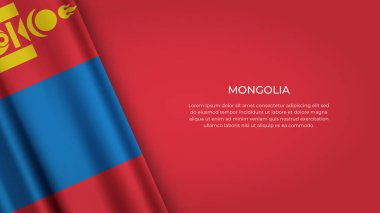 Orijinal renkte MONGOLIA Bayrağı