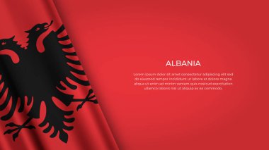 Orijinal rengi olan ALBANIA Bayrağı