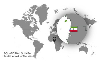 Eşitlikçi Guinea Konumu Haritada Bayrak Var