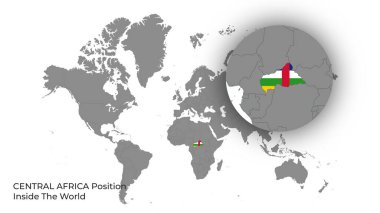 Haritada Bayrakla Dünya İçinde C.A.R Konumu
