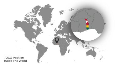 TOGO Haritada Bayrakla Dünya İçinde Konum