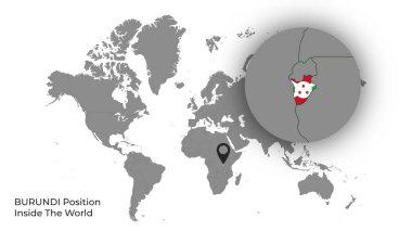 Haritada Bayrak Olan Dünya İçinde BURUNDI Konumu