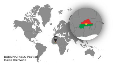 BURKINA FASSO Konumu Haritada Bayrak Var