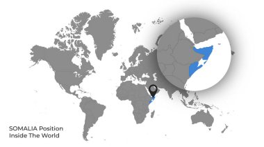 SOMALIA Konumu Haritada Bayrak Var