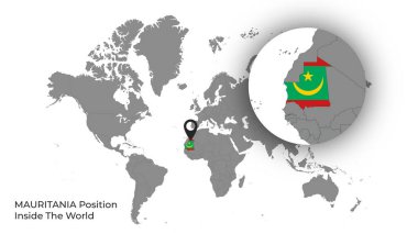 MAURITANIA Dünya İçinde Konum Haritada Bayrak Var