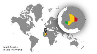 Dünyada MALI Konumu Haritada Bayrak Var