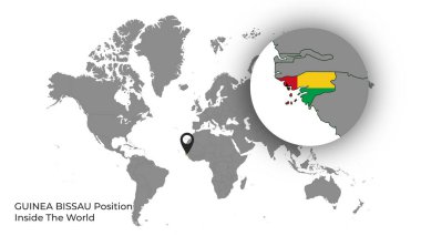 GUINEA BISSAU Dünya İçi Konumu Haritada Bayrak Var