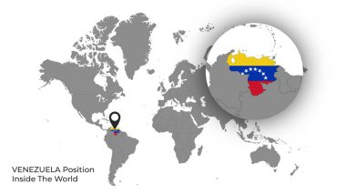 VENEZUELA Konumu Haritada Bayrak Var