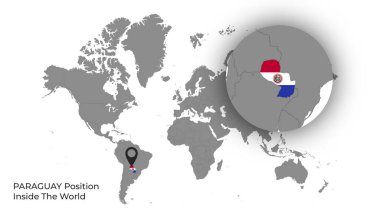 Haritada Bayrakla Dünya İçinde Paraşüt Konumu