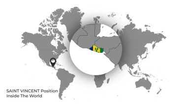 SAINT VINCENT Dünya İçinde Konum Haritada Bayrak