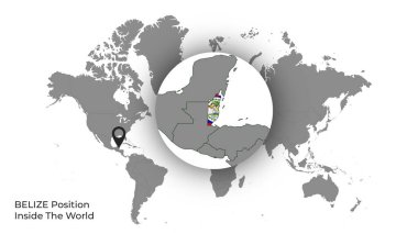 BELIZE Haritada Bayrakla Dünya İçinde Konum