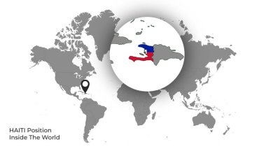 HAITI Konumu Haritada Bayrak Var