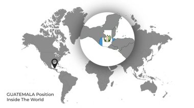 GUATEMALA Haritada Bayrakla Dünya İçinde Konum