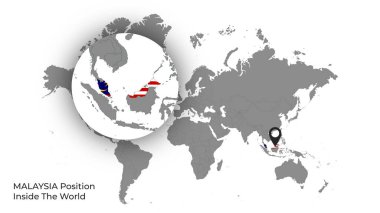 MALAYSIA Haritada Bayrakla Dünya İçinde Konum