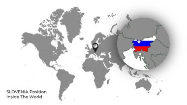 SLOVENIA Konumu Haritada Bayrak Var