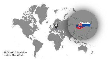 SLOVAKIA Dünya İçinde Konum Haritada Bayrak Var