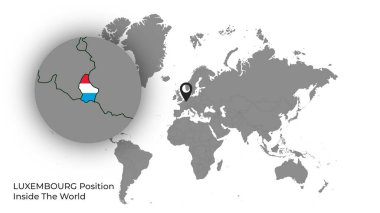 LUXEMBOURG Konumu Haritada Bayrak Var