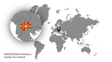 MACEDONIA Haritada Bayrakla Dünya İçinde Konum